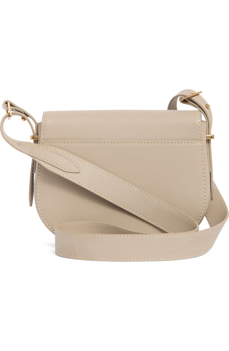 Sam Edelman Small Bay Leather Saddle Crossbody Bag, Alternate, color, Light Taupe