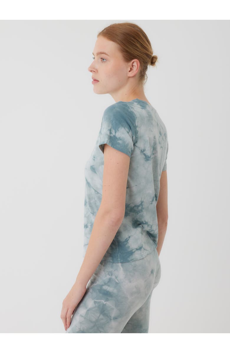 Majestic Filatures Stretch Organic Cotton Short Sleeve Crewneck, Alternate, color, Aqua