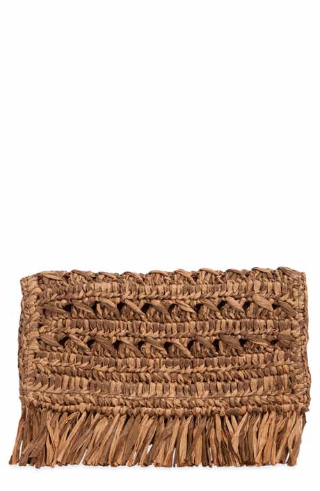 Remi Braided Raffia Clutch