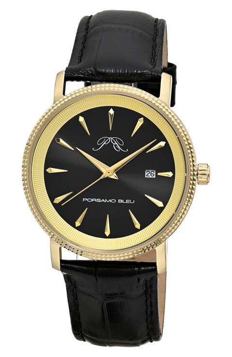 Veritas 2 Croc Embossed Leather Strap Watch, 40mm