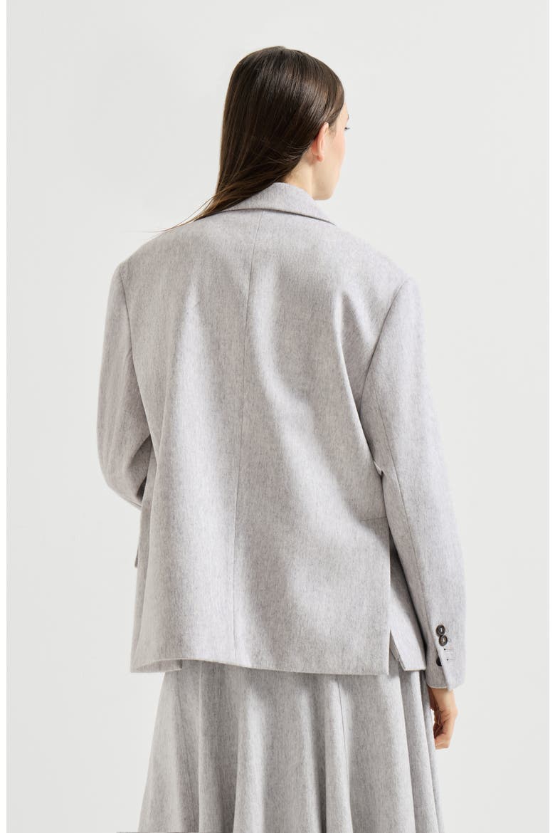 Wool flannel blazer with monili, Alternate, color, Grey