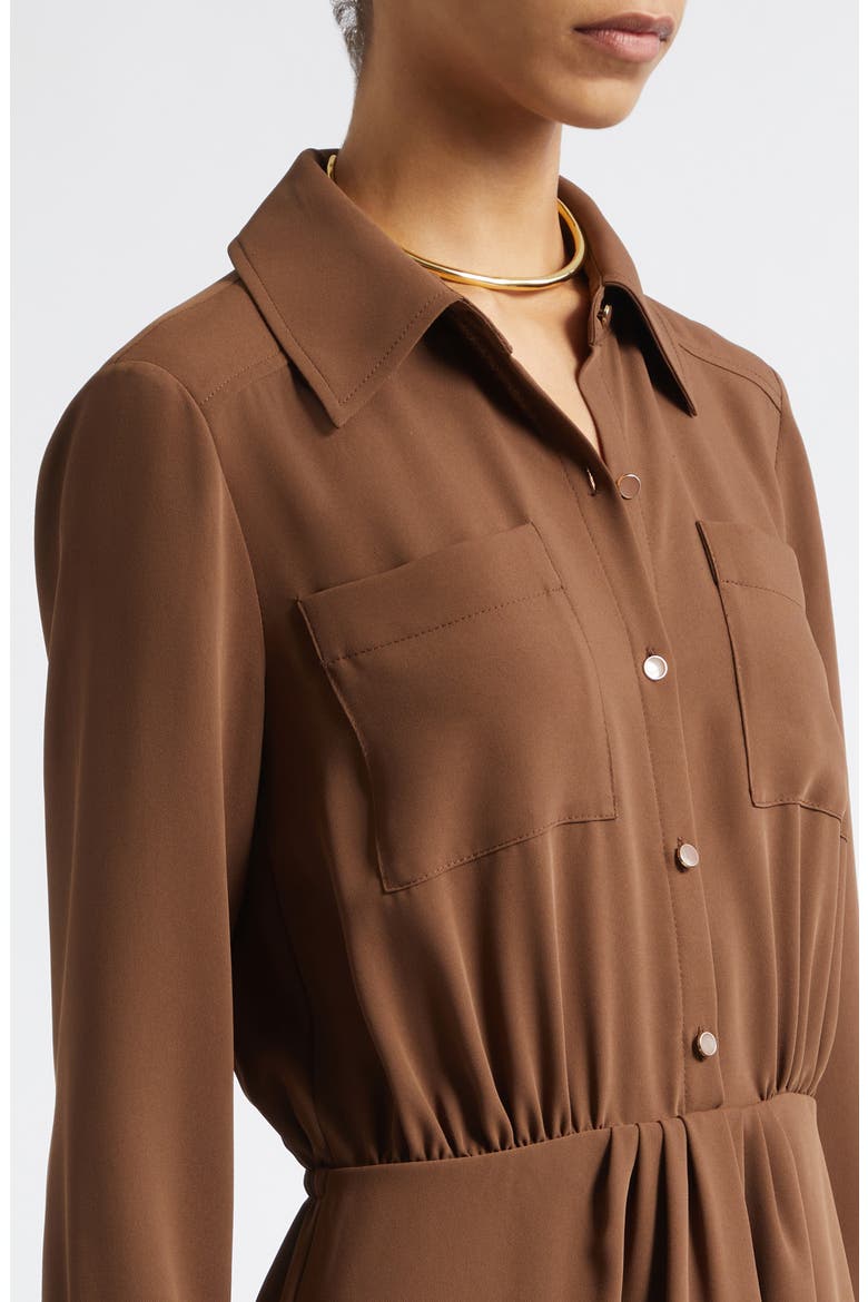 Norah Long Sleeve Shirtdress, Alternate, color, SEPIA