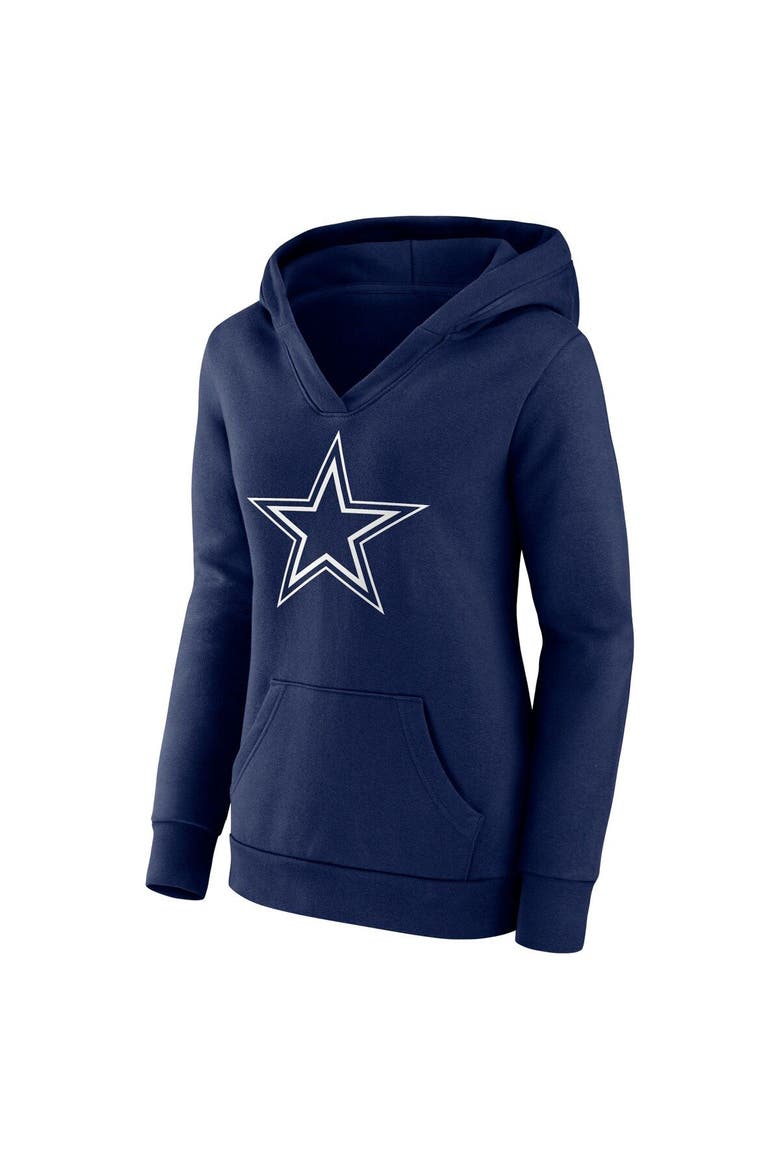 Women's Fanatics Branded CeeDee Lamb Navy Dallas Cowboys Player Icon Name & Number V-Neck Pullover Hoodie, Alternate, color, Navy