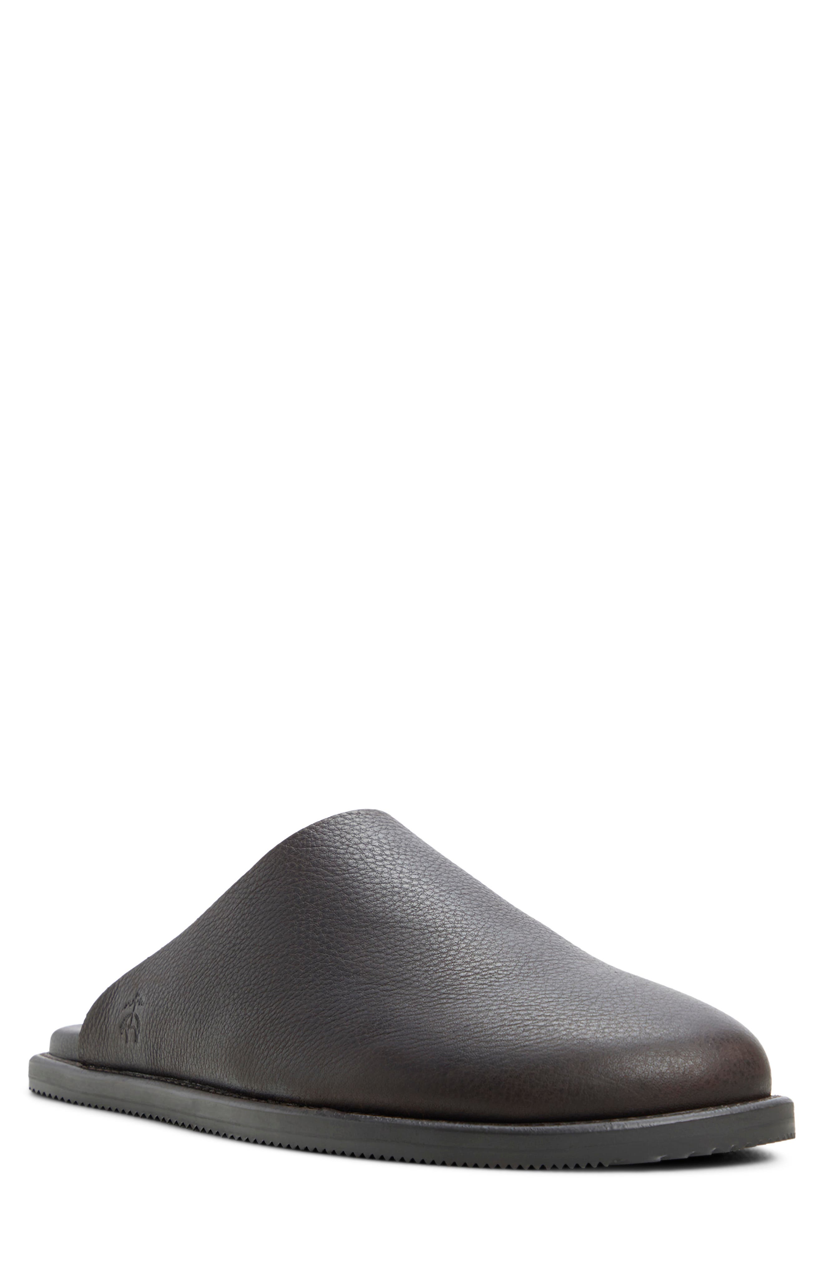 Darien Leather Mule, Main, color, DARK BROWN