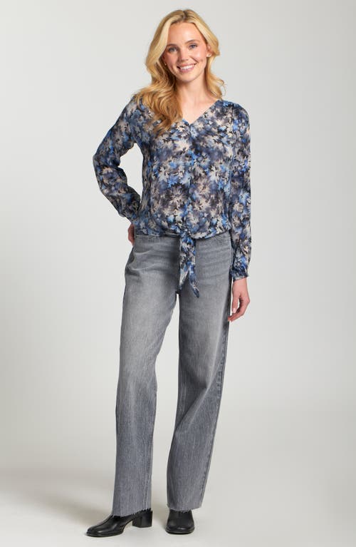 Apny Print Tie Front Top In Multi