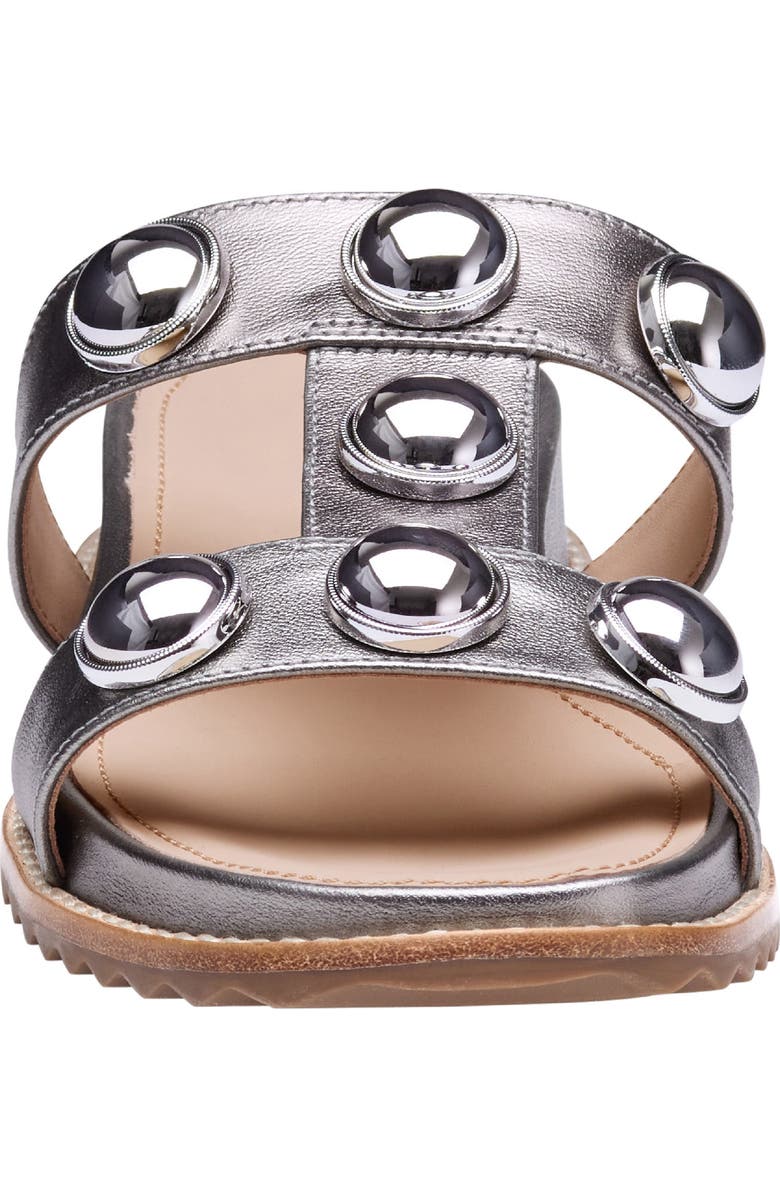 Johnston & Murphy Chandler Embellished Wedge Slide Sandal, Alternate, color, Pewter Metallic Sheepskin