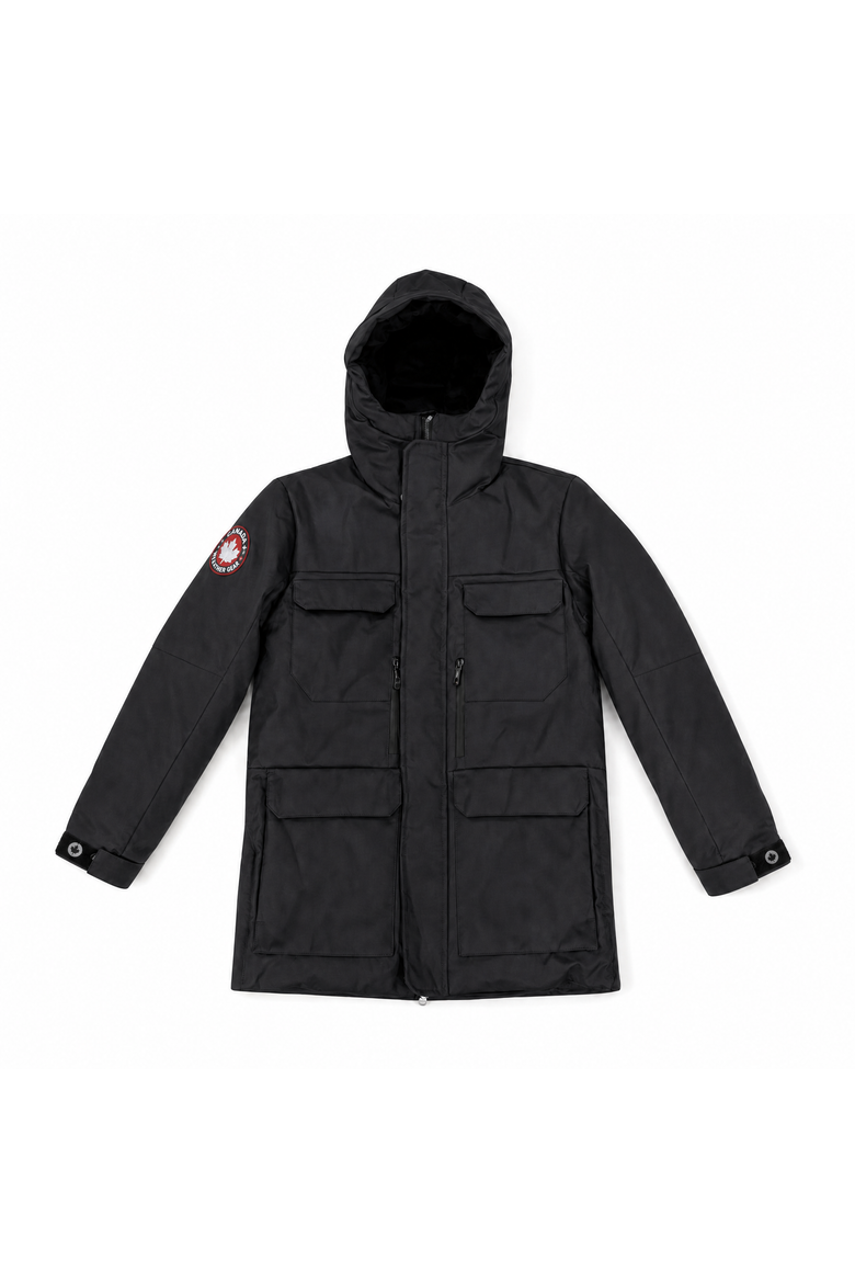 Boys' High Pile Fleece Lined Hooded Utility Parka, Alternate, color, Black