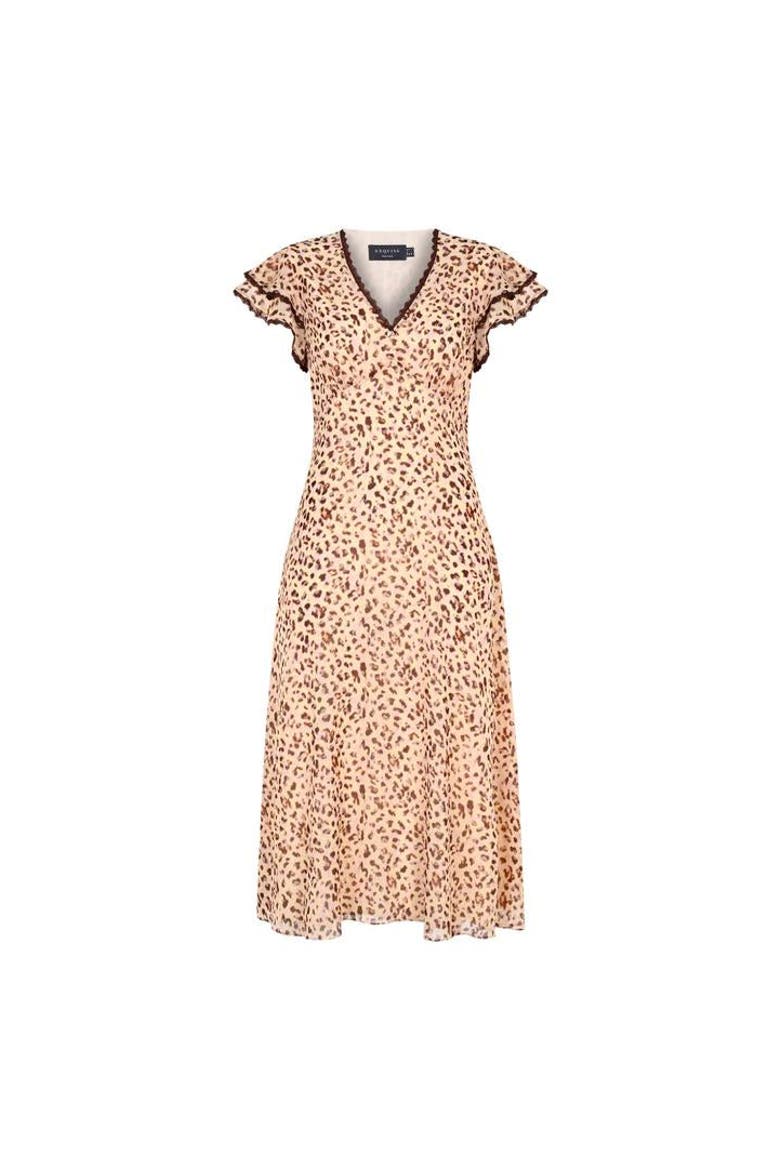 Nora Chiffon Midi Dress, Alternate, color, Orange Patterned