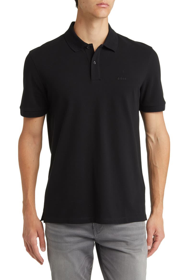 Pallas Cotton Polo, Main, color, BLACK