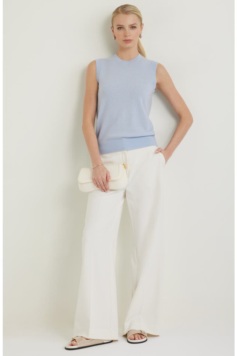 Sleeveless Cashmere Sweater, Alternate, color, BLUE ZEN