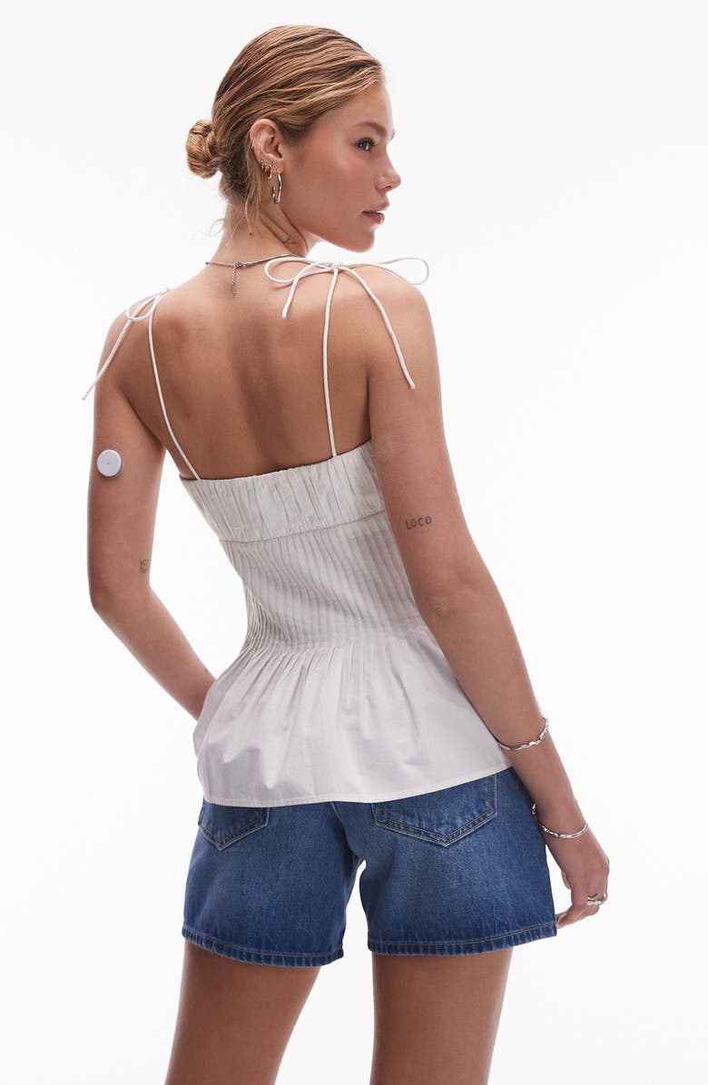 Topshop Editor Denim Shorts, Alternate, color, Medium Blue