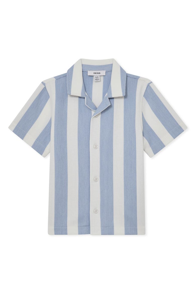 Reiss Kids' Dexter Stripe Short Sleeve Camp Shirt, Main, color, 