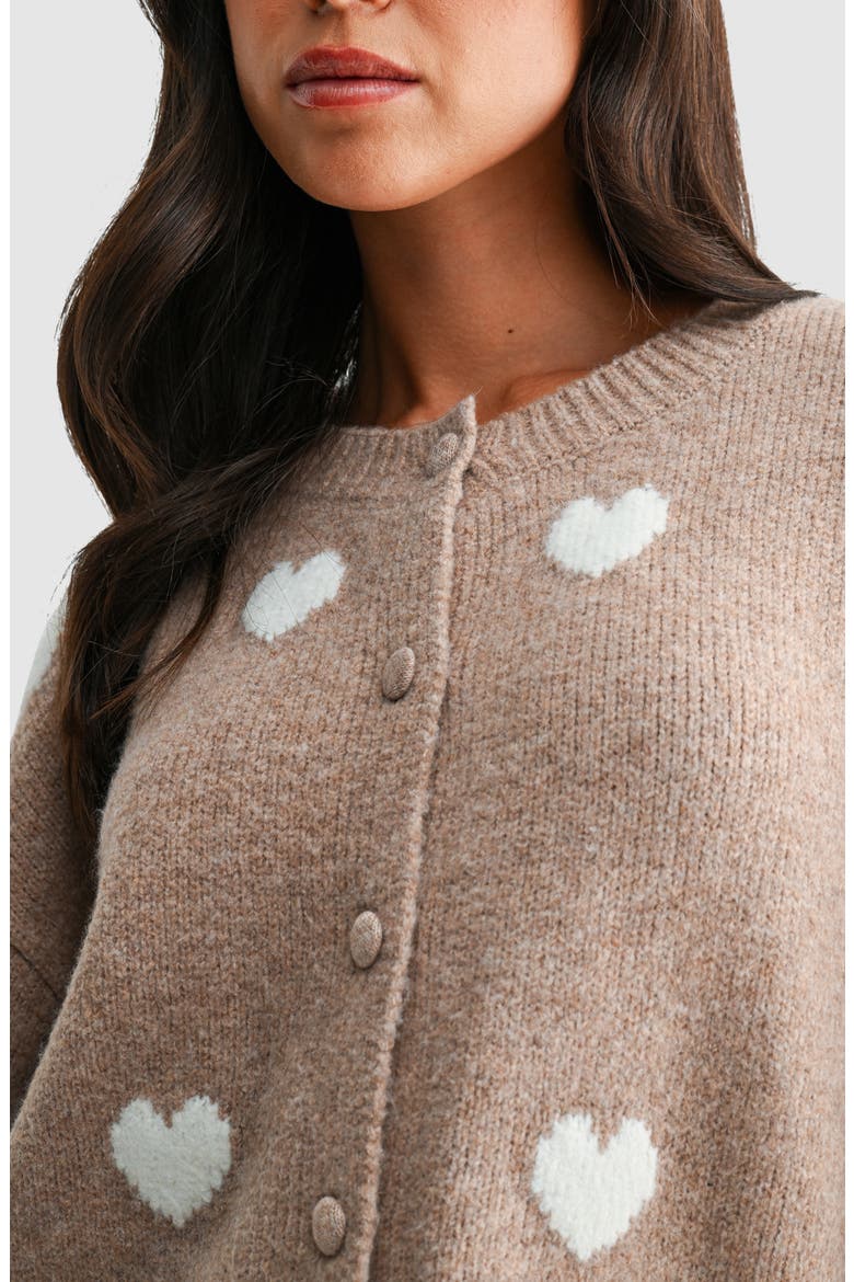Lace Trimmed Heart Cardigan, Alternate, color, TAUPE CREAM
