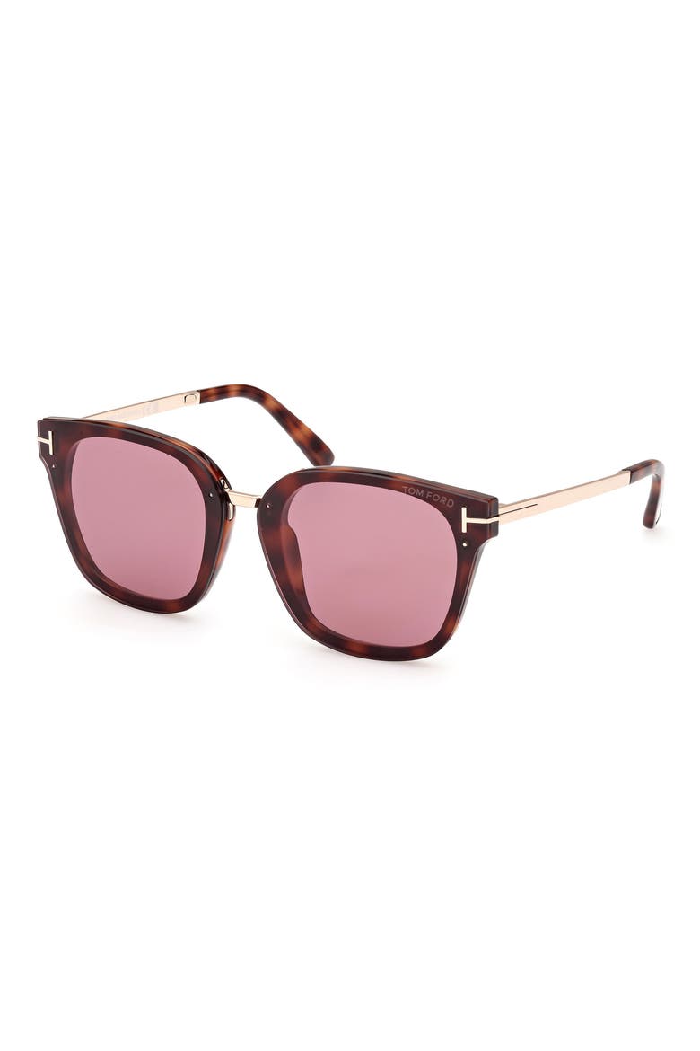 Philippa 68mm Gradient Square Sunglasses, Alternate, color, DARK HAVANA / VIOLET