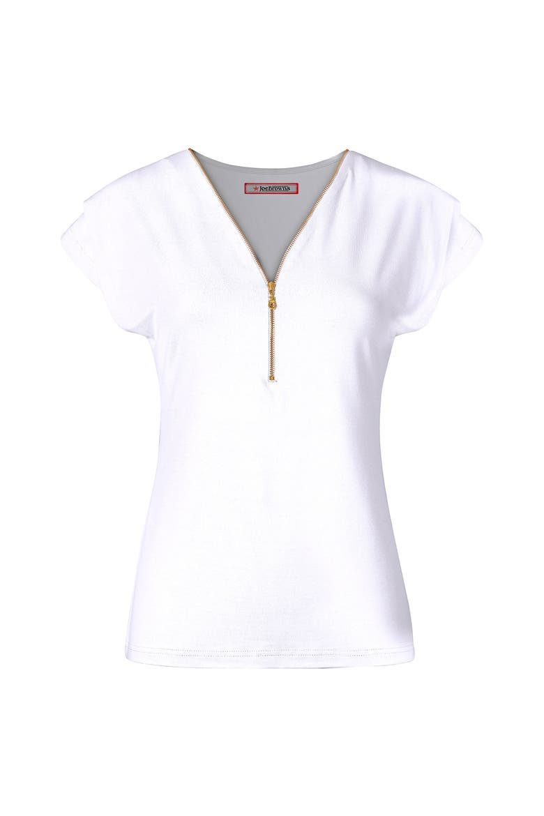 Stretch Knit Half Zip Tee, Alternate, color, WHITE