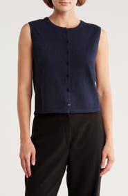 Magaschoni Cashmere Crewneck Crop Sweater Vest