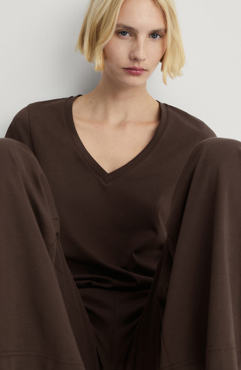 MANGO V-Neck Cotton Pajama Top, Alternate, color, 