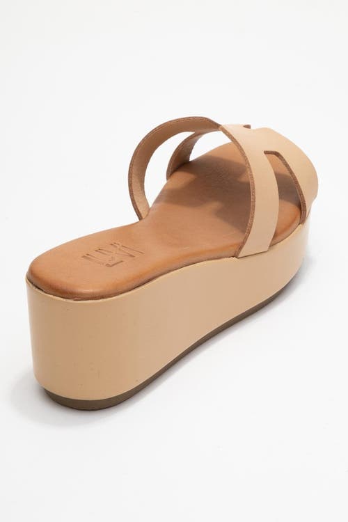 Forever & Always Shoes Lia Leather Platform Sandal In Brown
