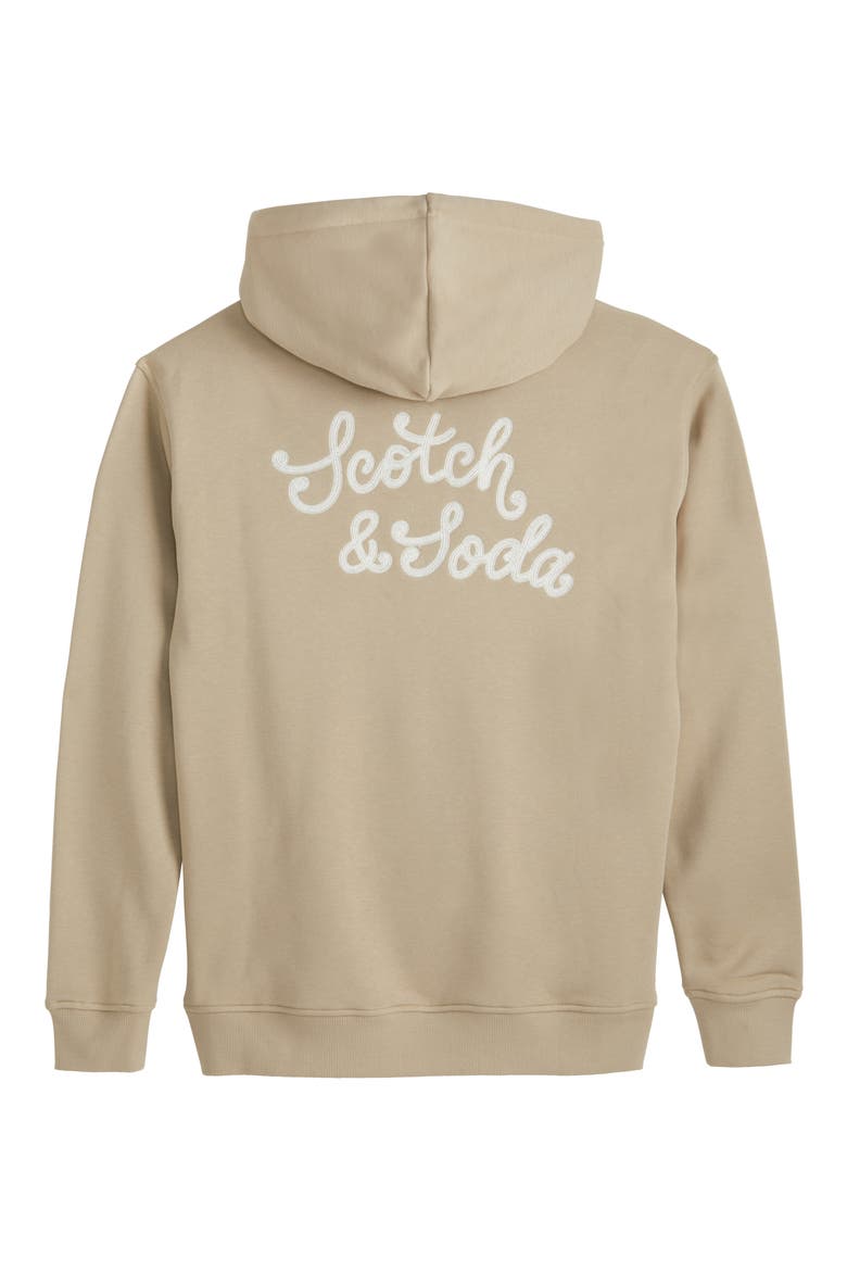 Relaxed Fit Embroidered Fleece Hoodie, Alternate, color, PLAZA TAUPE