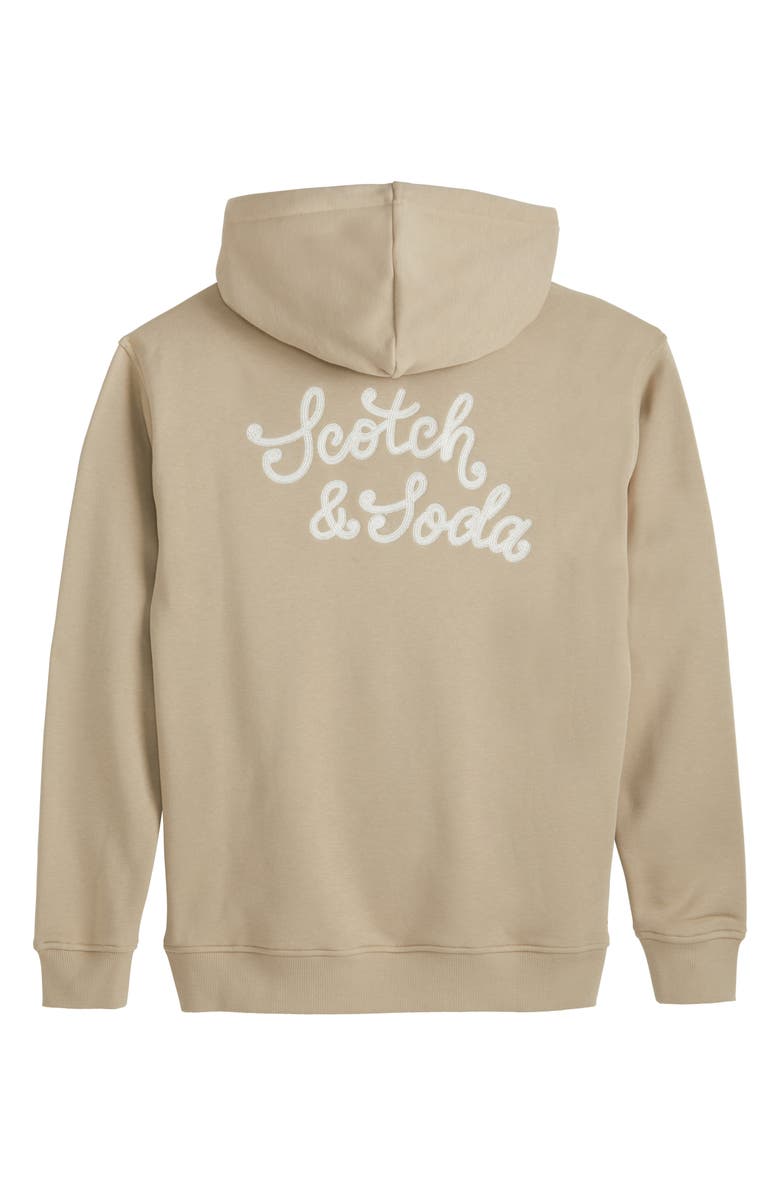 Scotch & Soda Relaxed Fit Embroidered Fleece Hoodie, Alternate, color, Plaza Taupe