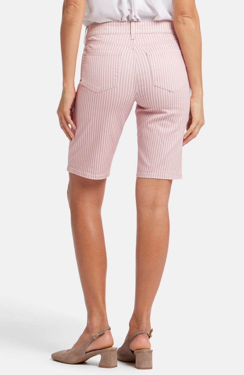 NYDJ Briella Stripe Denim Bermuda Shorts, Alternate, color, Pink Frost Stripe