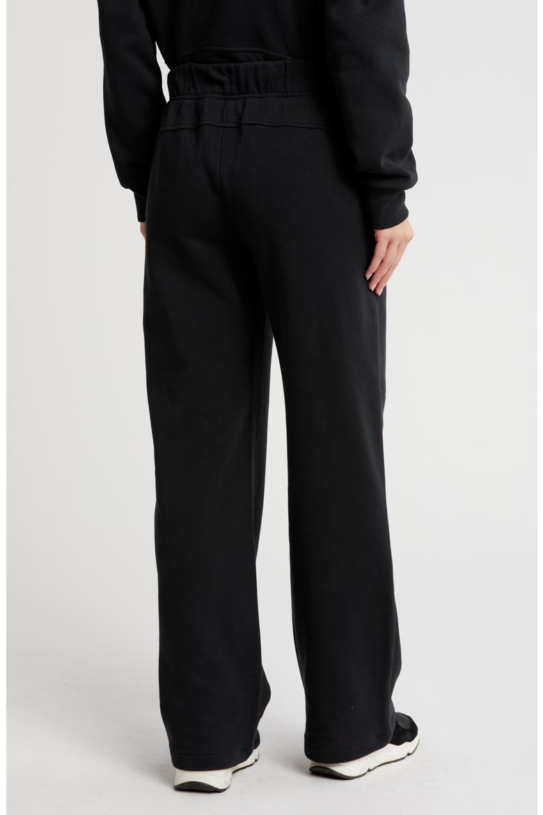 Feather Fleece Straight Leg Sweatpants, Alternate, color, BLACK