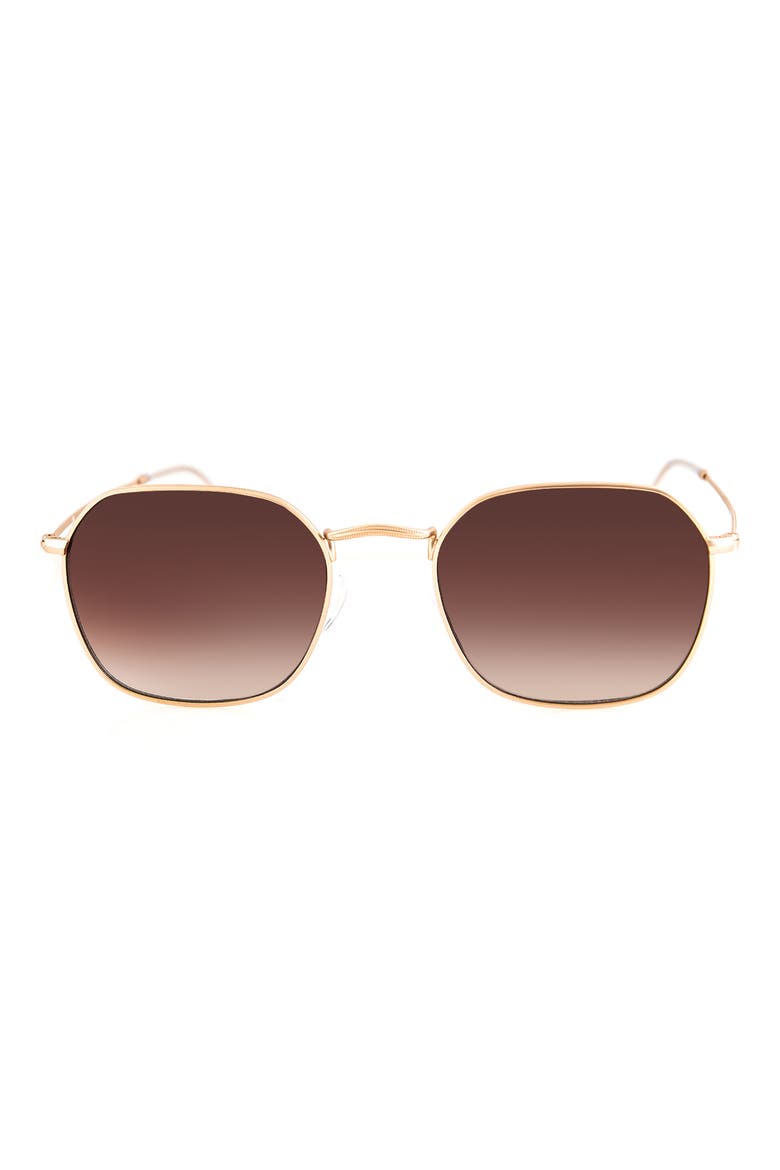 Kai 50mm Polarized Gradient Oval Sunglasses, Main, color, BROWN