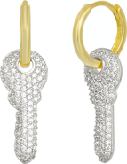 Spero London Key Gold Color Hoop Sterling Silver Earring