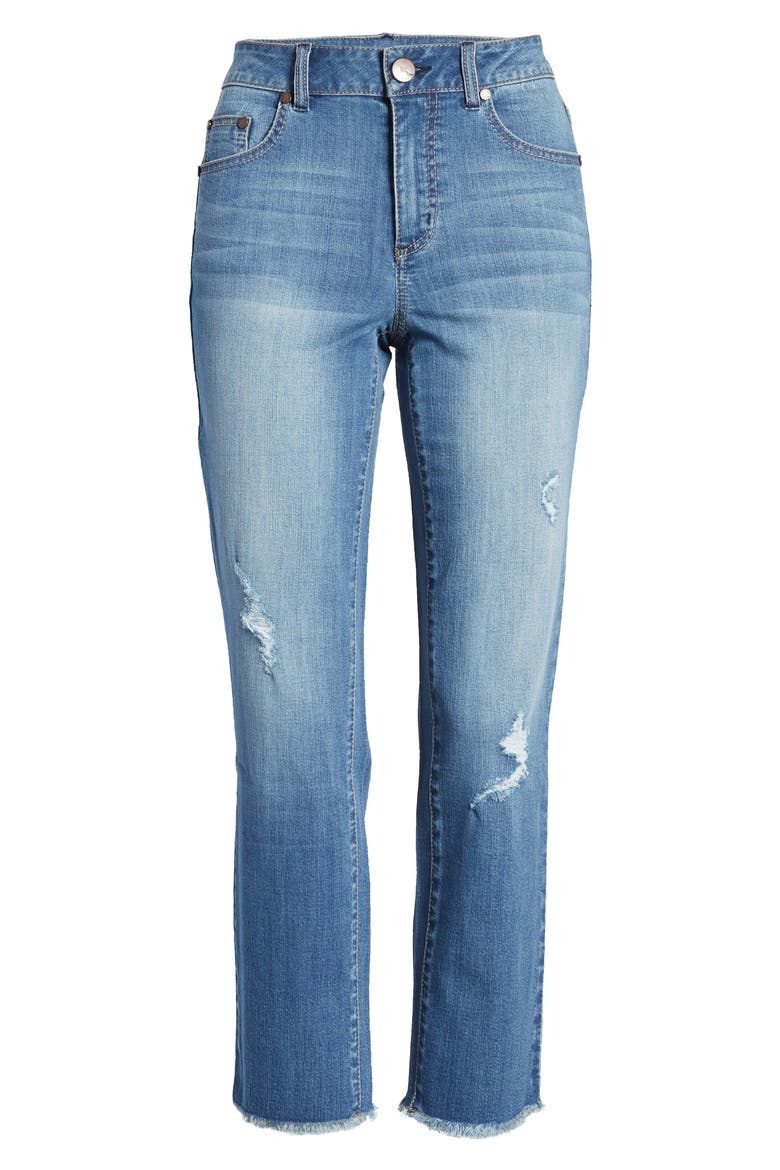 Ripped High Waist Crop Straight Leg Jeans, Alternate, color, RAFAELLA