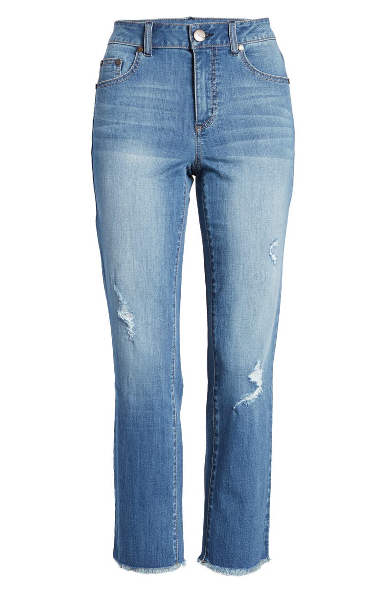 1822 Denim Ripped High Waist Crop Straight Leg Jeans, Alternate, color,