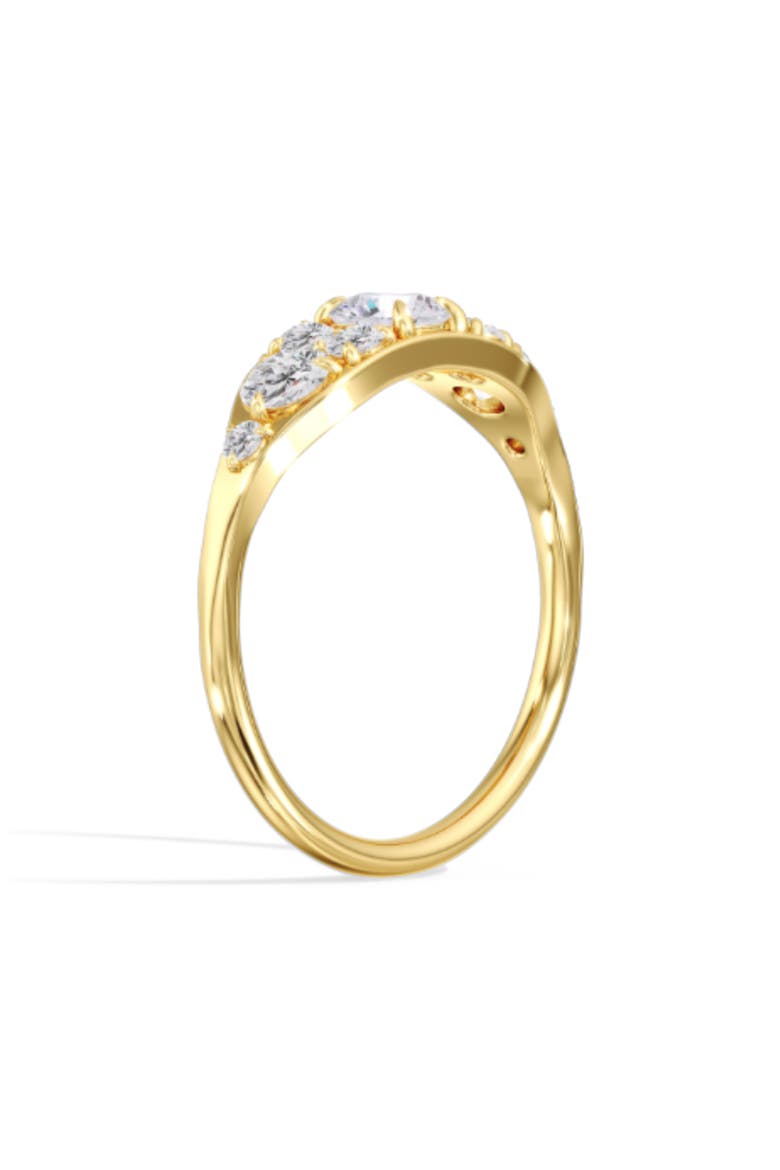 Round Mosaic Lab Diamond Fashion Ring in 14K, Alternate, color, Yellow Gold