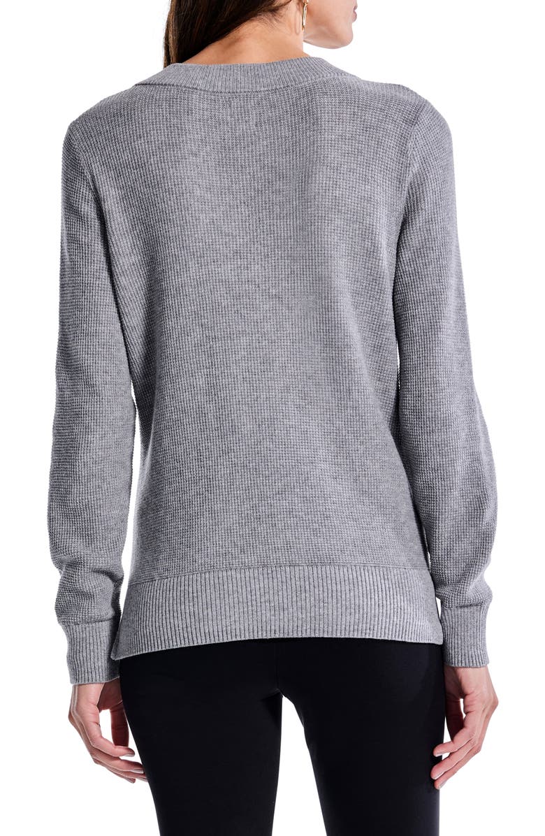 NIC+ZOE Waffle Stitch V-Neck Sweater, Alternate, color, 