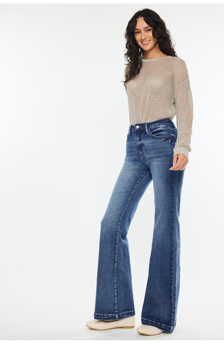 KanCan Avonlea Essentials High Rise Wide Leg Flare Jeans, Alternate, color, Dark Wash