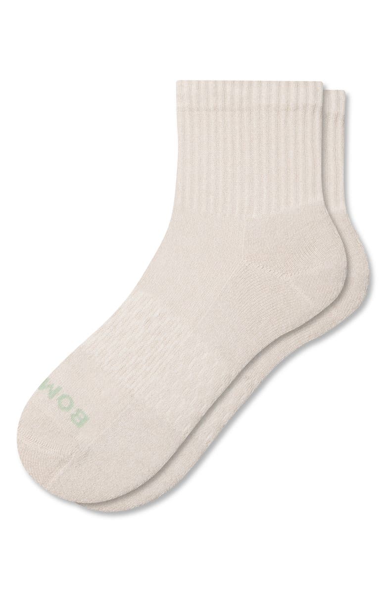 Bombas Marled Quarter Socks, Alternate, color, Birchwood