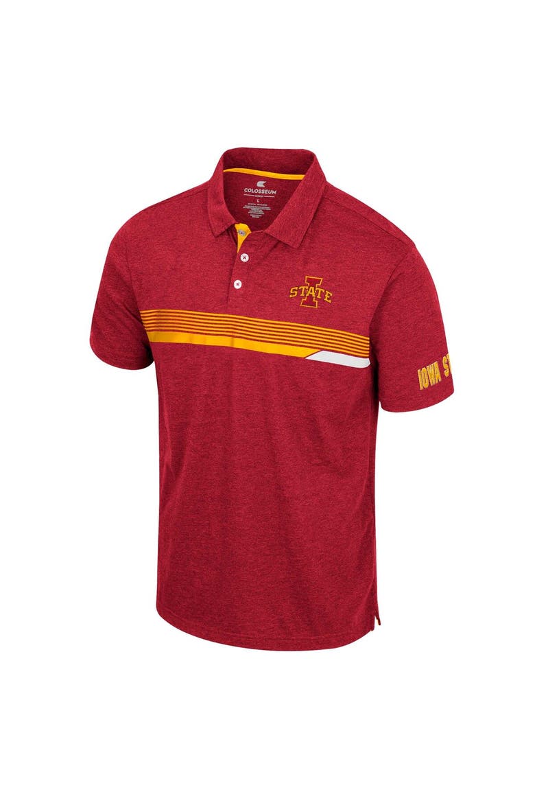Men's Colosseum  Cardinal Iowa State Cyclones No Problemo Polo, Alternate, color, Cardinal