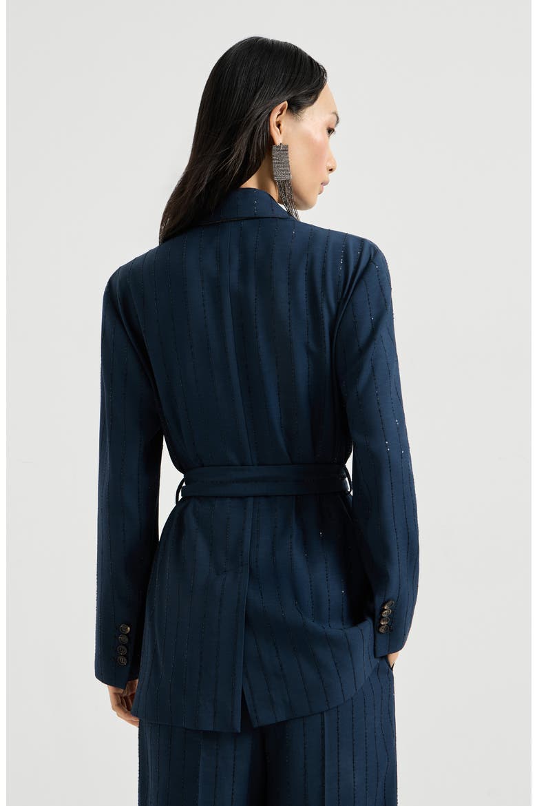 Dazzling chalk stripe blazer, Alternate, color, Blue