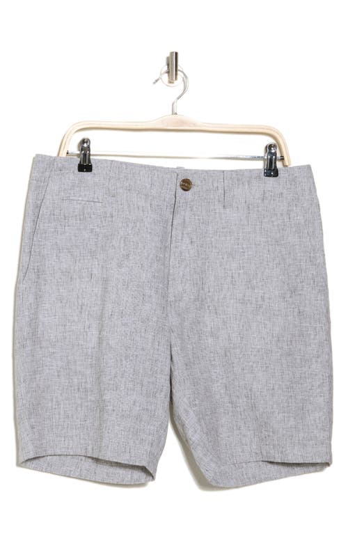 14th & Union Linen Blend Trim Fit Shorts In Olive Night- White Eoe
