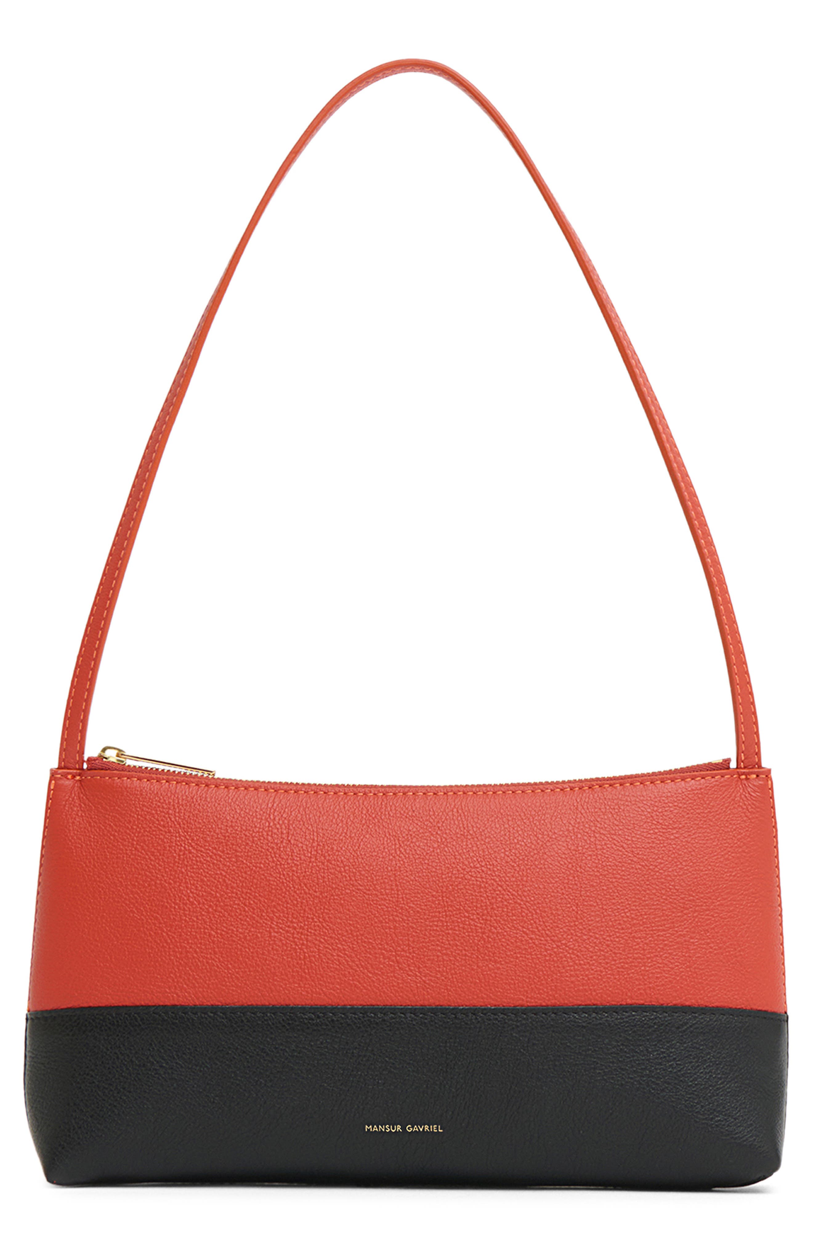 Mansur Gavriel Gaia Shoulder Bag, Main, color, Pomodoro/ Black