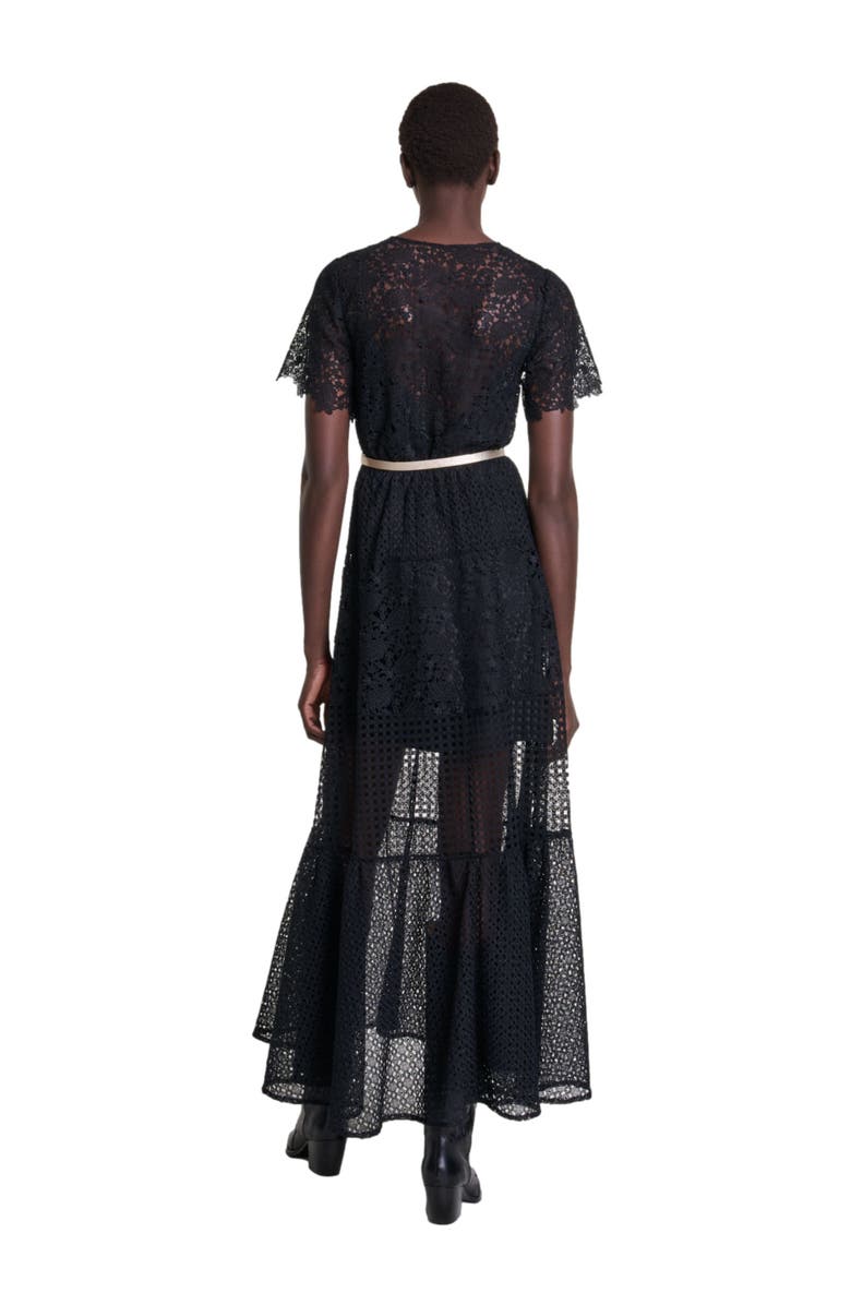 maje Lace maxi dress, Alternate, color,