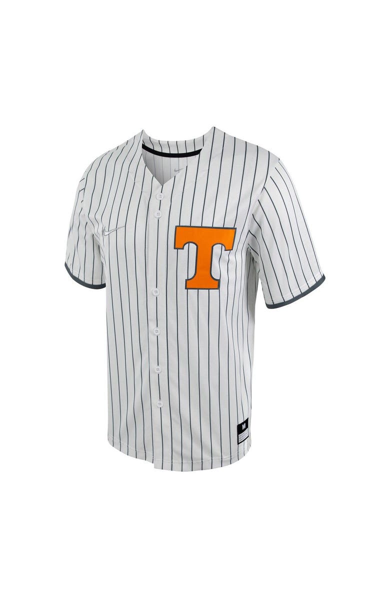 Nike Men's Nike White/Gray Tennessee Volunteers Pinstripe Replica Full-Button Baseball Jersey, Alternate, color, 