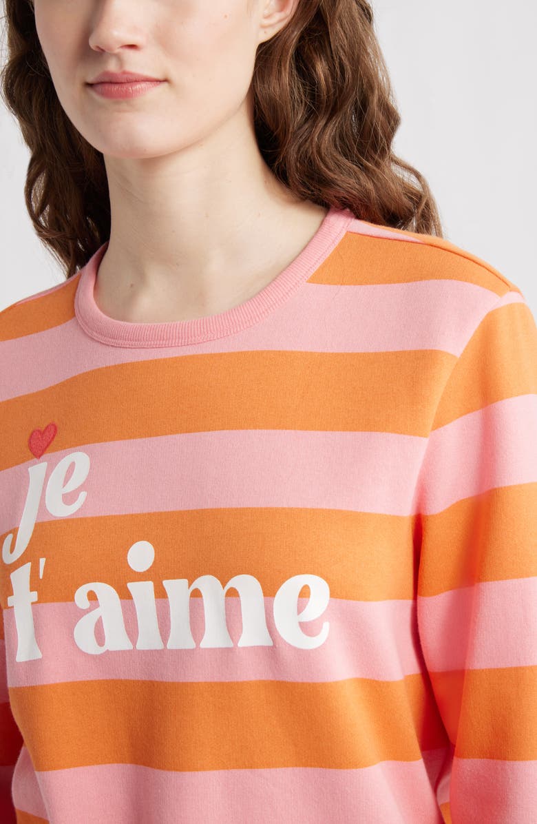 Caslon<sup>®</sup> Stripe Graphic Sweatshirt, Alternate, color,