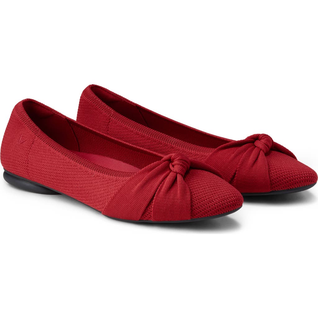 Vivaia Almond-toe Knotted Flats In Ruby Red