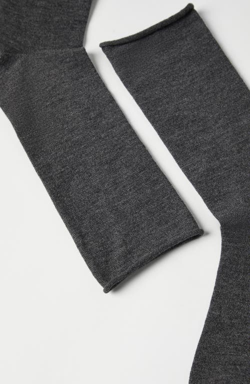 Brunello Cucinelli Cashmere Knit Socks In Lead