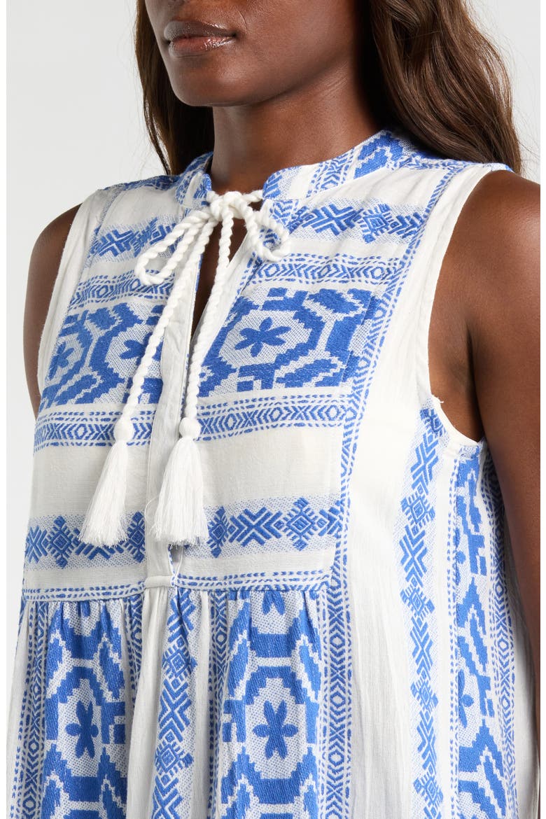 Sleeveless Cotton Cover-Up Midi Dress, Alternate, color, NATURAL BLUE