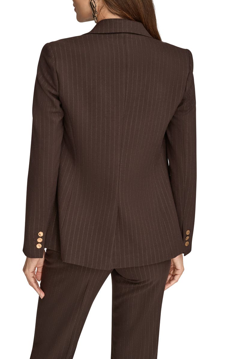 Donna Karan New York One-Button Blazer, Alternate, color, Chocolate