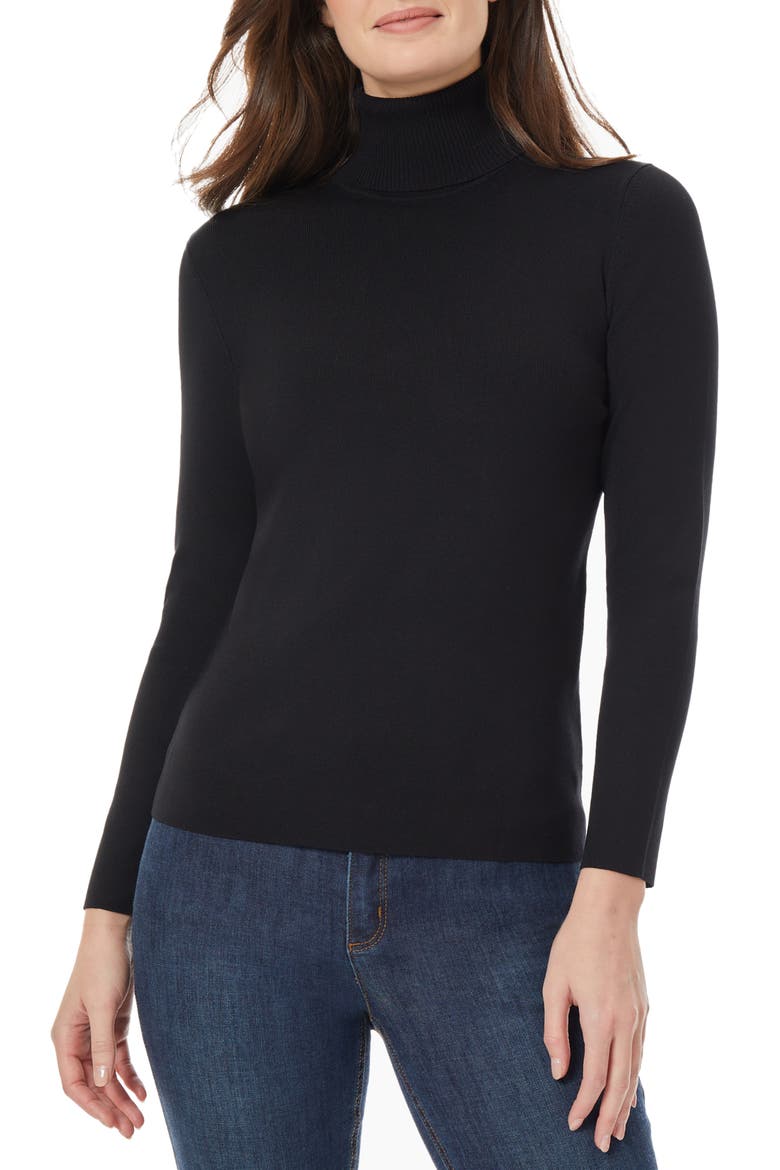 Long Sleeve Turtleneck Sweater, Main, color, JONES BLACK