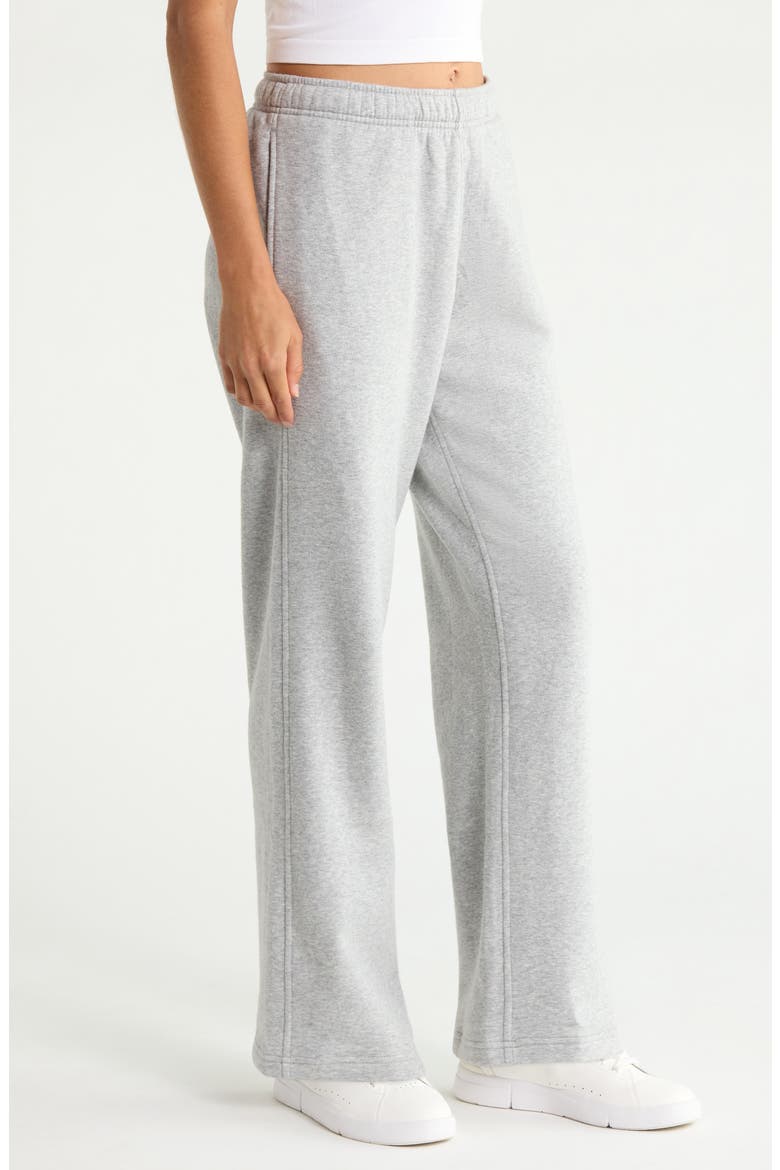 Luxe Fleece Straight Leg Sweat Pants, Alternate, color, HEATHER GRAY