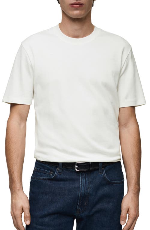 Mango Regular Fit Cotton T-shirt In White