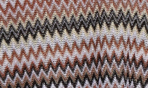 Missoni Multicolor Cape With Boat Neckline And All-over Zig-zag Motif In Viscose Woman In Brown Multi