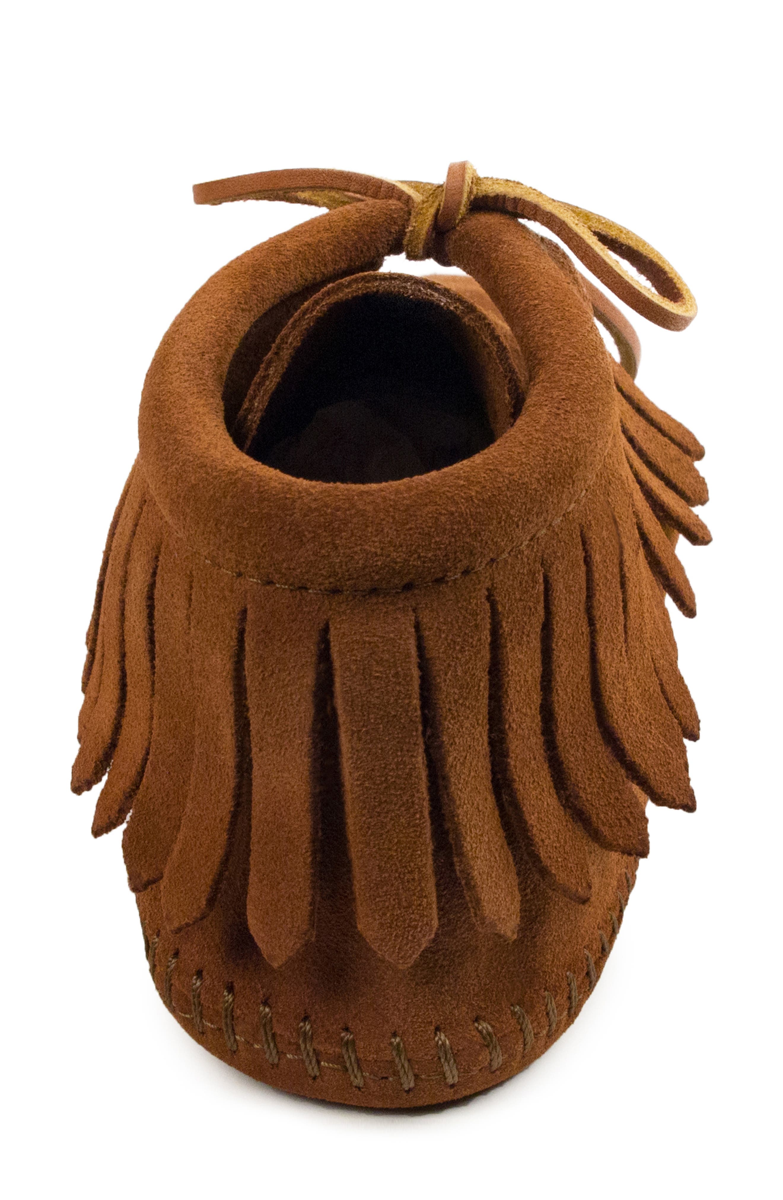 Minnetonka Classic Fringe Softsole Boot, Alternate, color, Brown